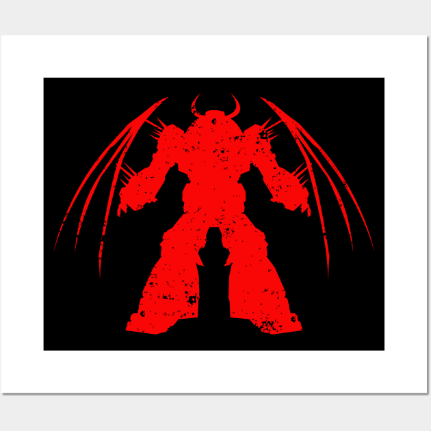 Robot silhouette  (Red) Wall Art by Illustratorator